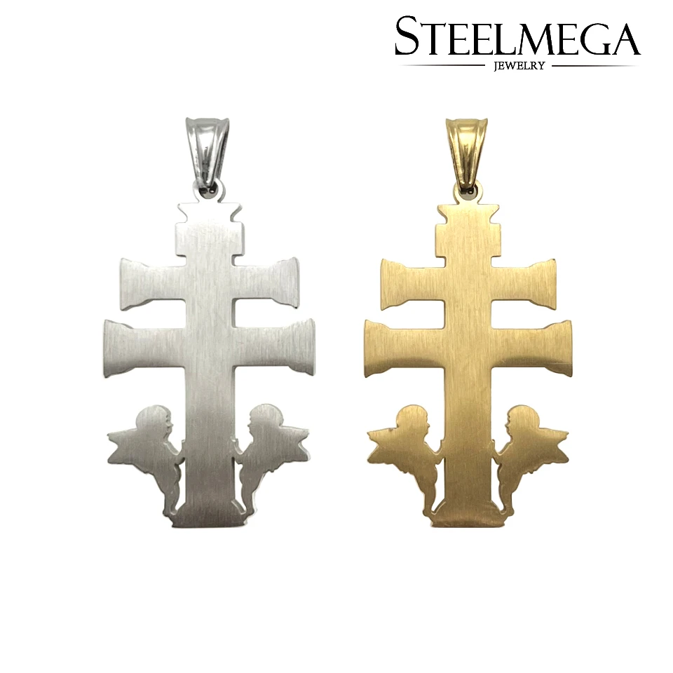 STEELMEGA Stainless Steel Pendant of Holy Cross of Caravaca for Catholic