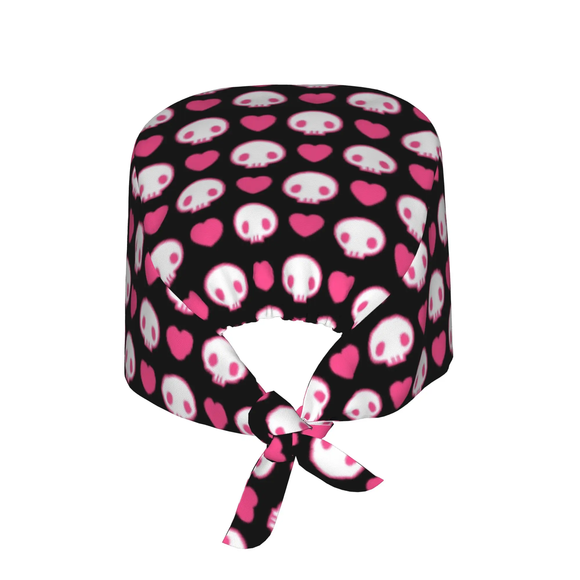 Horror Skeleton Skull  Breathable Scrub Hat Surgical Scrub Caps Unisex Nurse Medical Cap  Work Scrubs Hat for Hospital Pharmacy