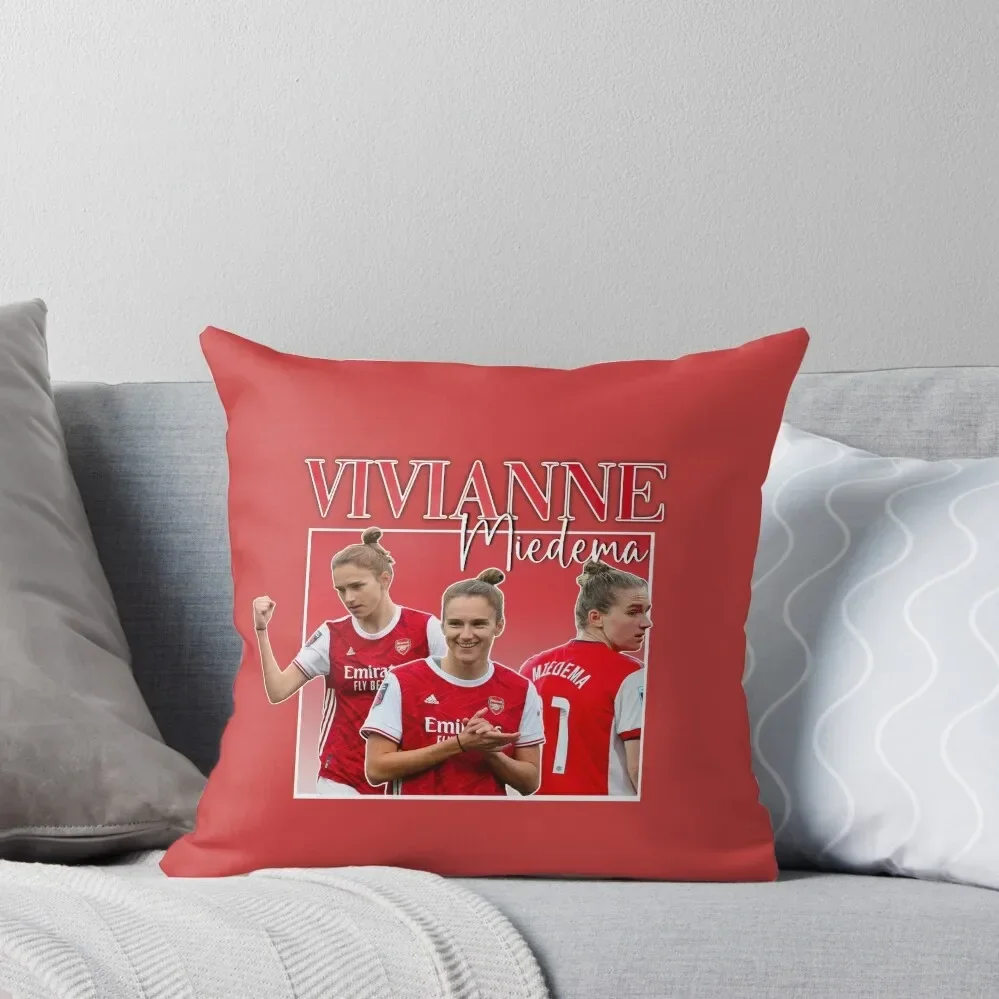 Vivianne Miedema - Homage Retro 90s Design AWFC Throw Pillow Couch Cushions Sitting Cushion Luxury Pillow Case pillow