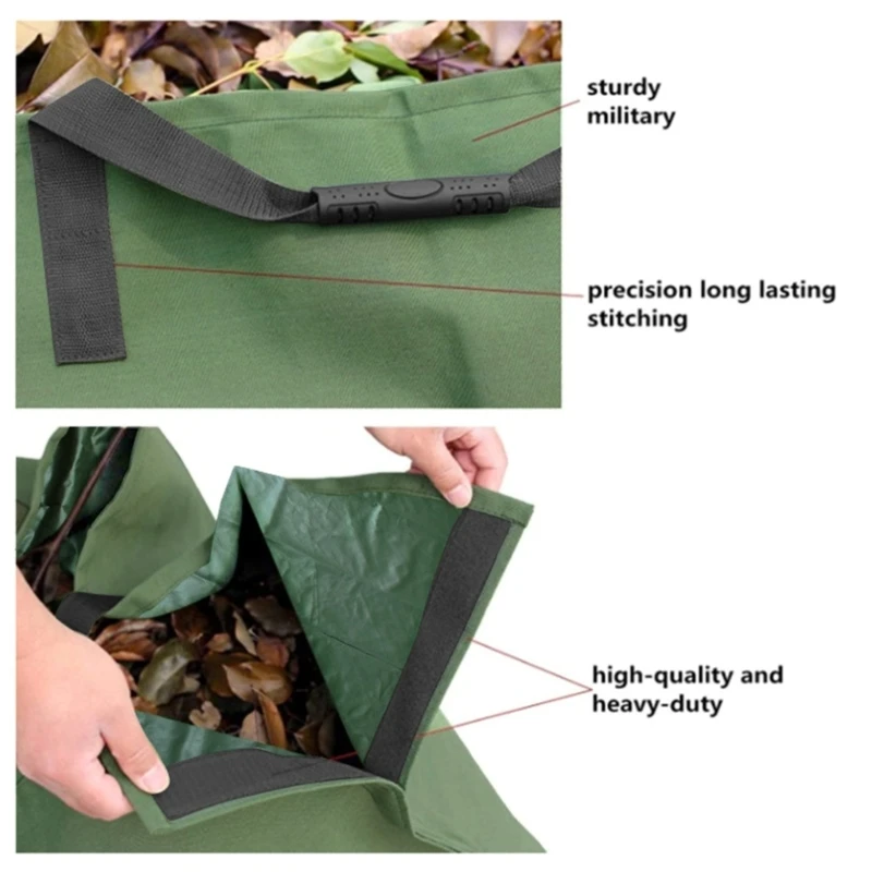 

Tear-resistant Deciduous Bag with Reinforced Handles Large Capacity Grass Catcher Trash Bag Oxford Cloth Sundries Holder