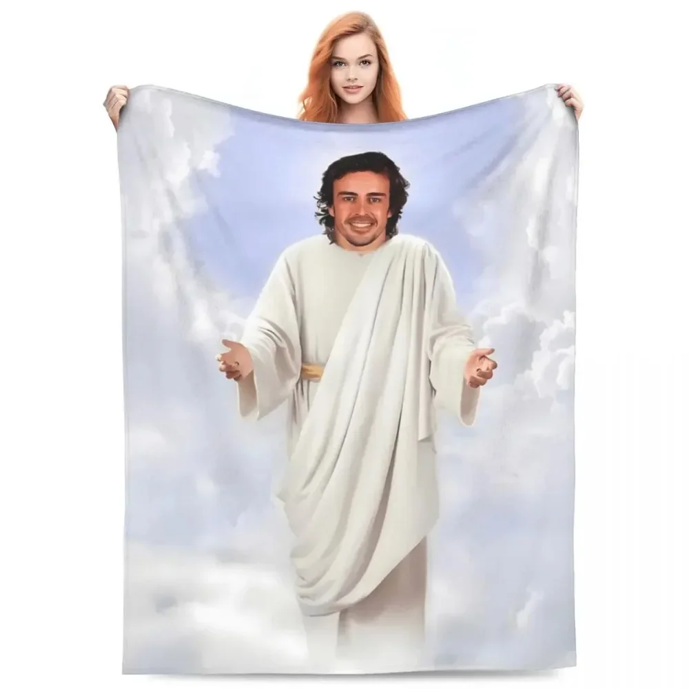 Relax Funny Fernando Alonso Jesus Blanket Merch Home Decorative Throws And Blankets Soft for Car