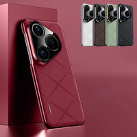 Luxury Leather Phone Cover for Huawei Pura 80 Ultra Plating Camera Lens Ptotection Hard Back Case for Pura 80 Pro Plus Funda