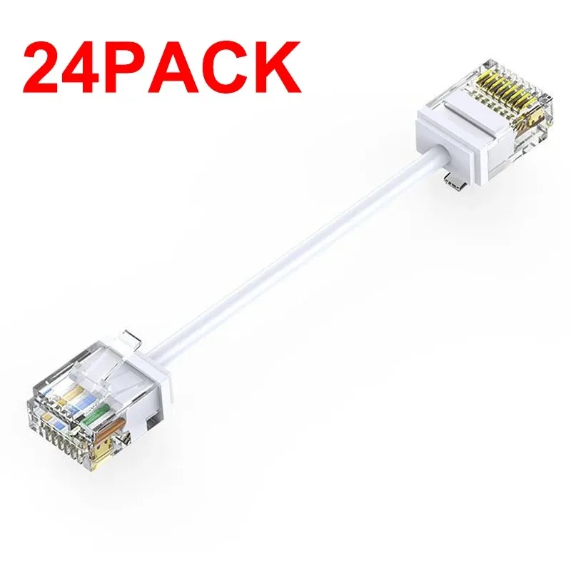 Cat6/Cat6a 24 Pack Slim RJ45 UTP Network Cord 10Gbps Cat 6 Patch Cable for NAS PS5 Patch Panel To Switch Flexiable