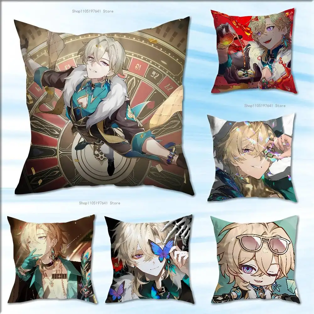 

A-Aventurine H-Honkai Star Rails Pillow Case For Sofa Decor Car Office Room Printing Cushion Cover Decorations and Protector