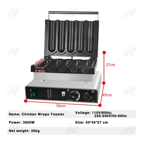 ITOP CWT-5R Kycklingwraps Brödrost Burrito Baker Elektrisk Kommersiell 3000W Kebab Wraps Brödrostmaskin 8 best sales inslagningsmaskin - №3