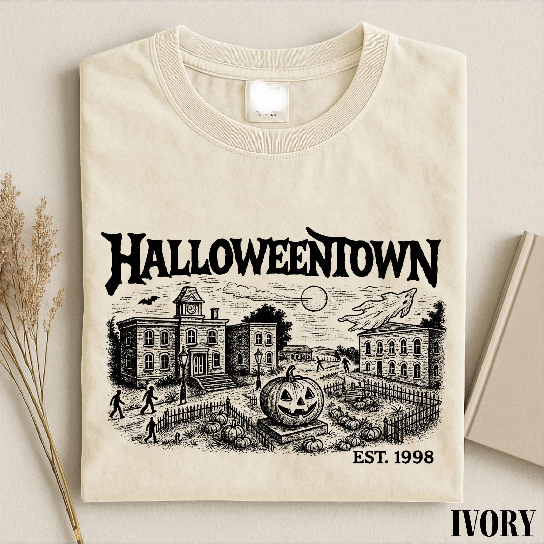 Halloweentown Shirt, Spooky Town Graphic Tee, Haunted Retro Humor Top, October Halloween Gift Shirt for Seasonal Lovers