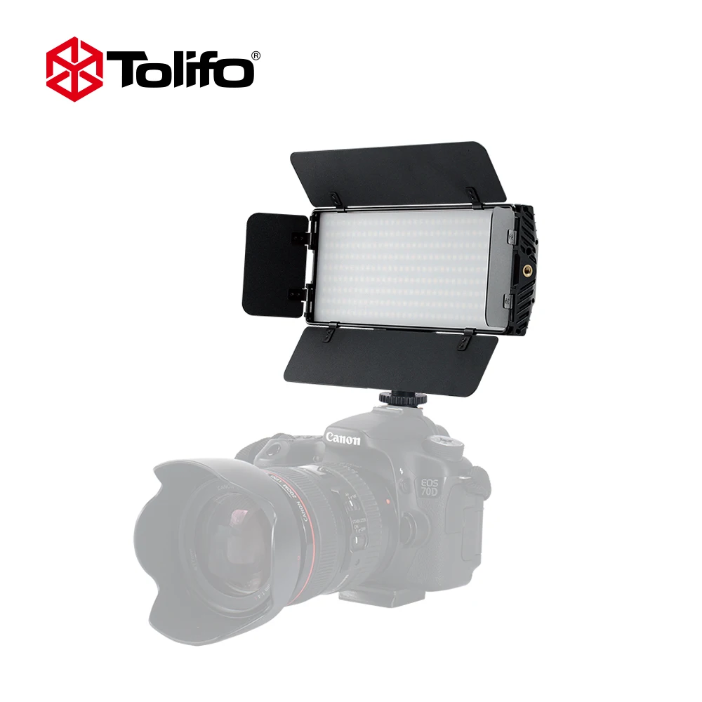 Tolifo PT30B II อัลตร้าสองสีอุณหภูมิ2.4G สายควบคุมระยะไกลไฟกล้องวีดีโอ LED พร้อม barndoor สำหรับ DSLR