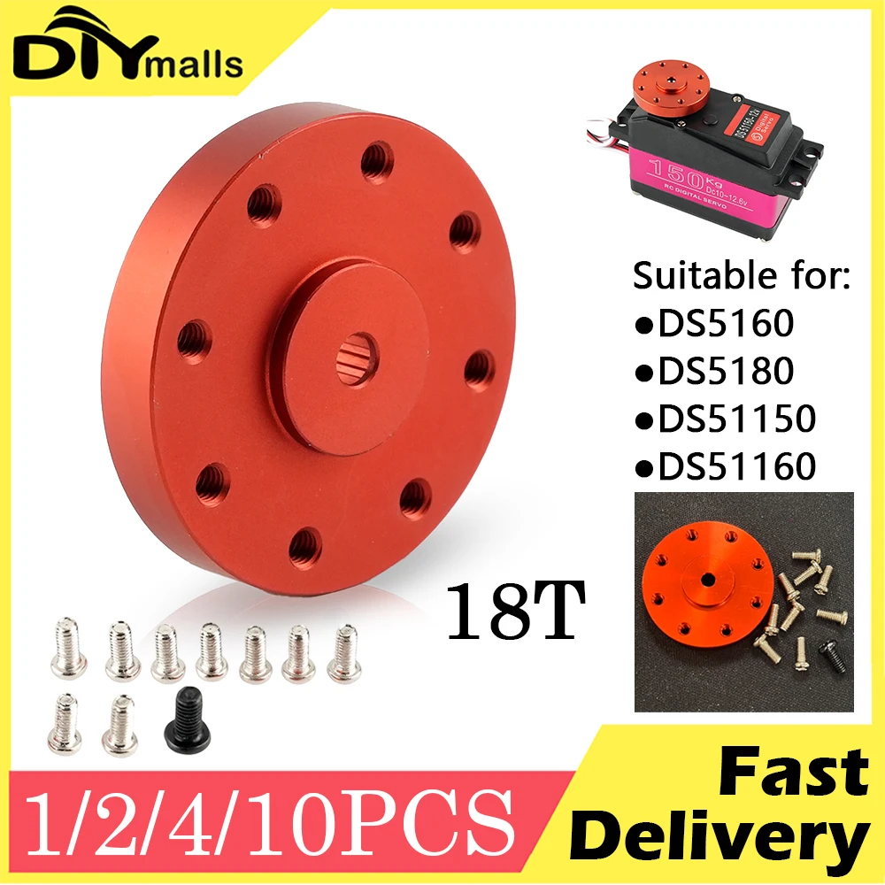 

1/2/4/10pcs 18T Metal Round Servo Bracket for DS5160 DS5180 DS51150 60/80/150/160KG Servo Motor High Torque Servo M2.5*6 Nuts