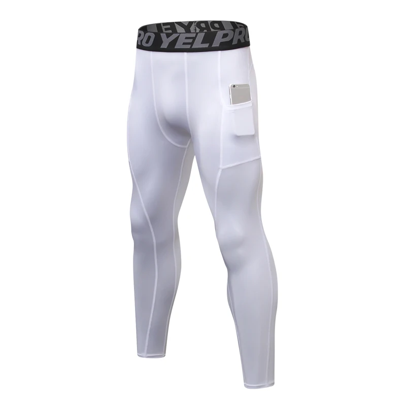 Men\'s Running Tights Compression Fitness Pants Elastic Running Basketball Sports Workout Tights Gym Running Training Leggings
