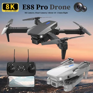 KBDFA 2025 E88 Professional Wide Angle RC Dron HD 8K Camera Mode Foldable Helicopter Aircraft Quadcopter Drone Kid Gift Toys