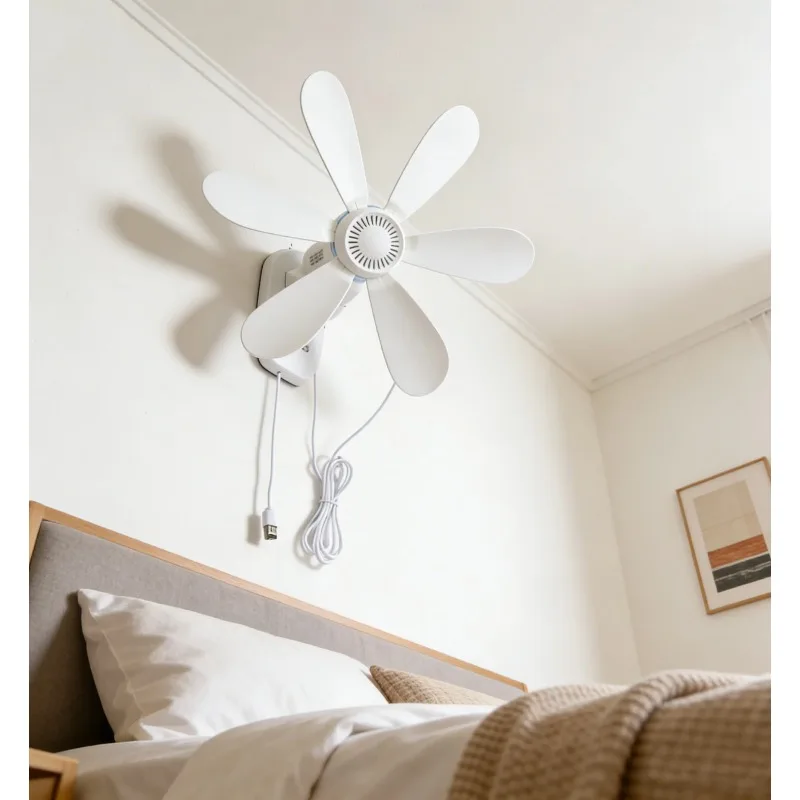 16.5-Inch Wall Mount Fan with Remote and Timer Small 5V USB Fan with Powerful 4 Speeds Quiet Corner Fans