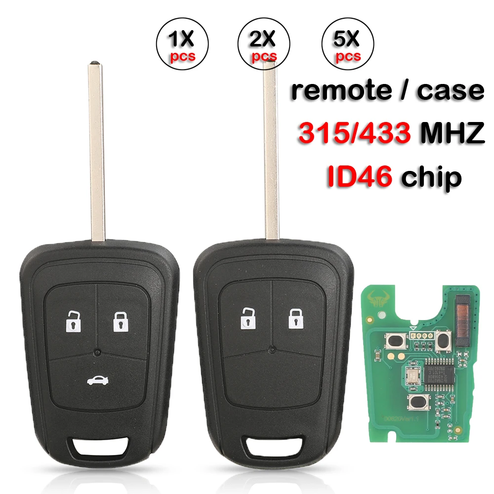 

jingyuqin Remote Car Key case 315/433 ID46 For Opel ASTRA J 4 IV /INSIGNIA ZAFIRA C MOKKA Vauxhall CHEVROLET AVEO CRUZE MALIBU