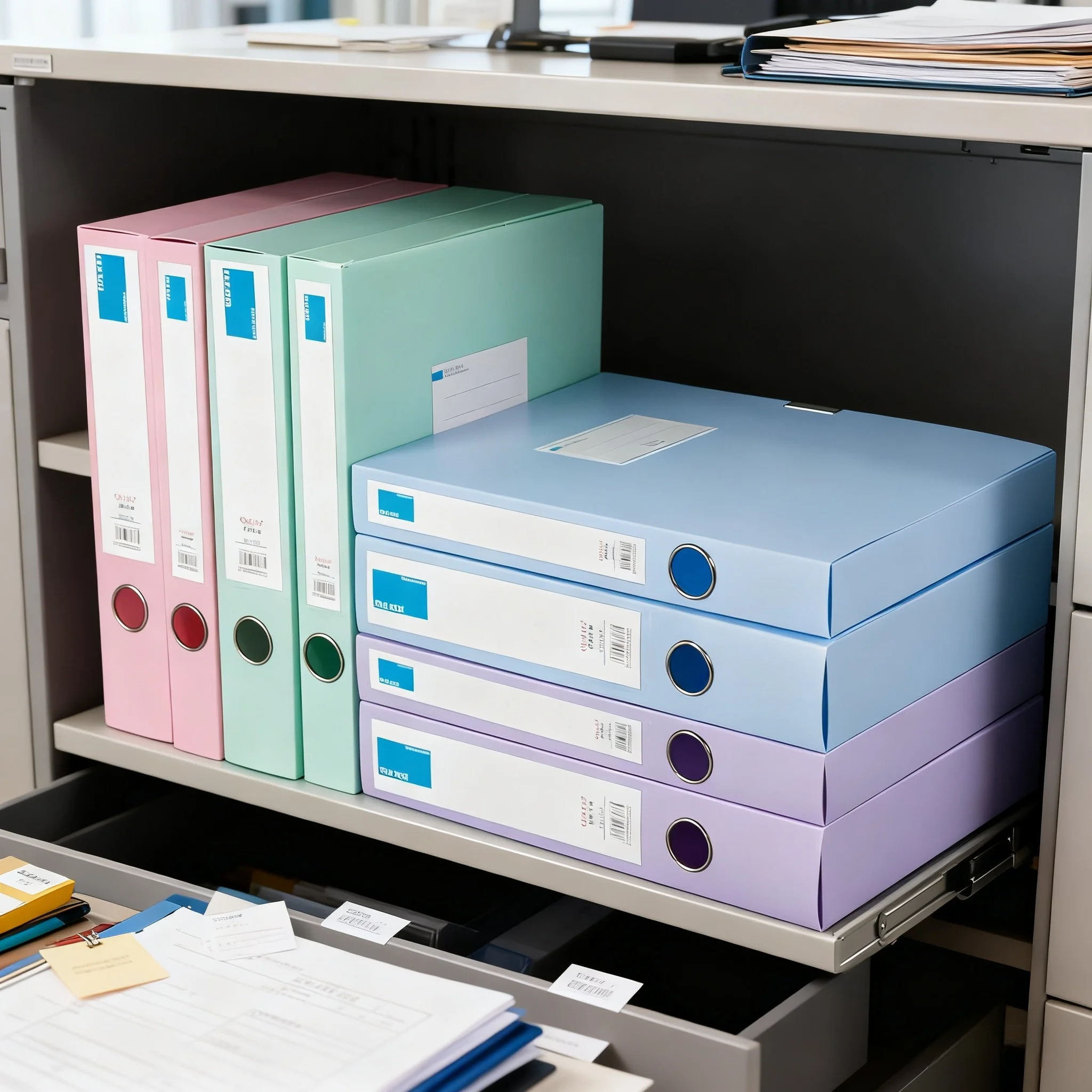 

10-Piece Set of Thickened File Boxes, Document Boxes, Thickened Plastic Data Boxes, A4 Data Folders for Office Use