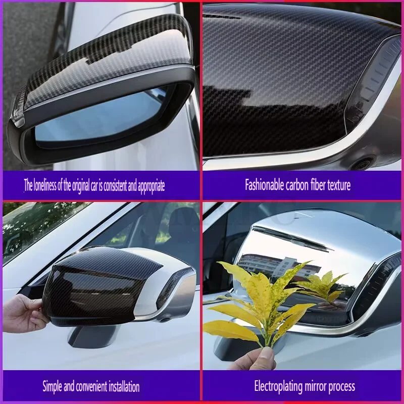 Car Rearview Mirror Cover Cap Trim Exterior Accessories For Geely Tugella /Tugella S 2020 2021 2022 2023 2024