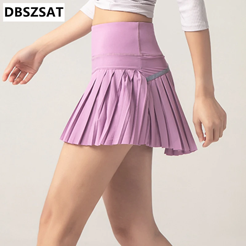 Short de sport et de fitness anti-exposition pour femme, culotte à séchage rapide, jupe courte respirante pour la course à pied, jupe de sport en