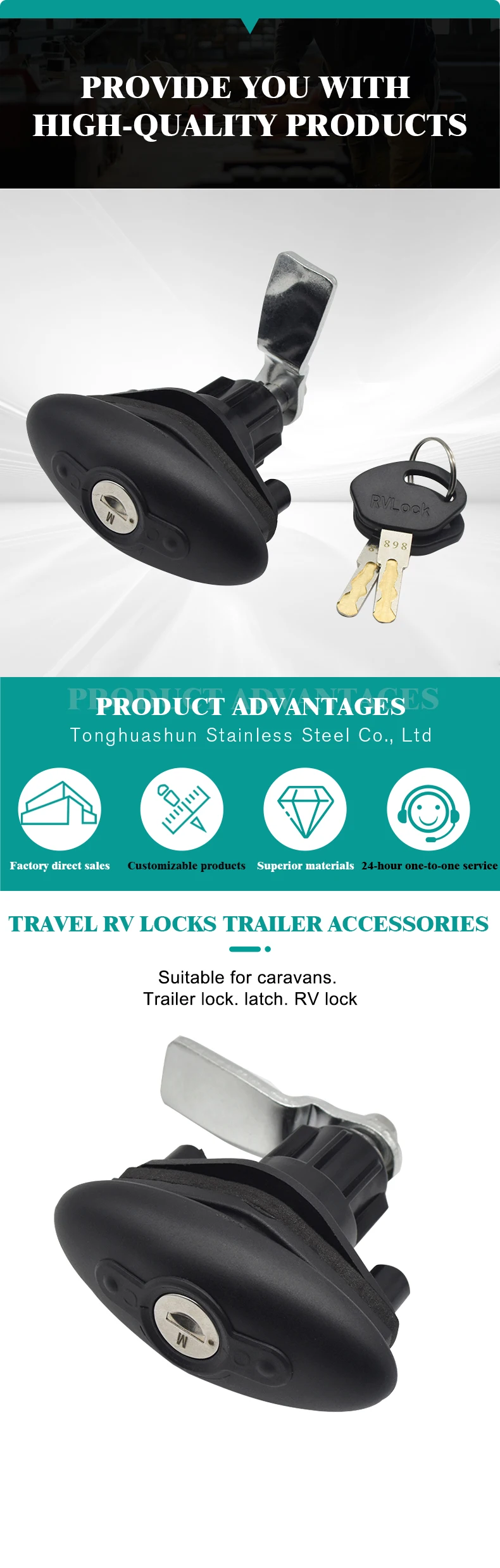 فتحة قفل الباب جودة عالية مركبة Rv المقصورة قفل الباب مع مقطورة السفر قافلة تخييم الجانب الباب يفقس المقصورة مزلاج