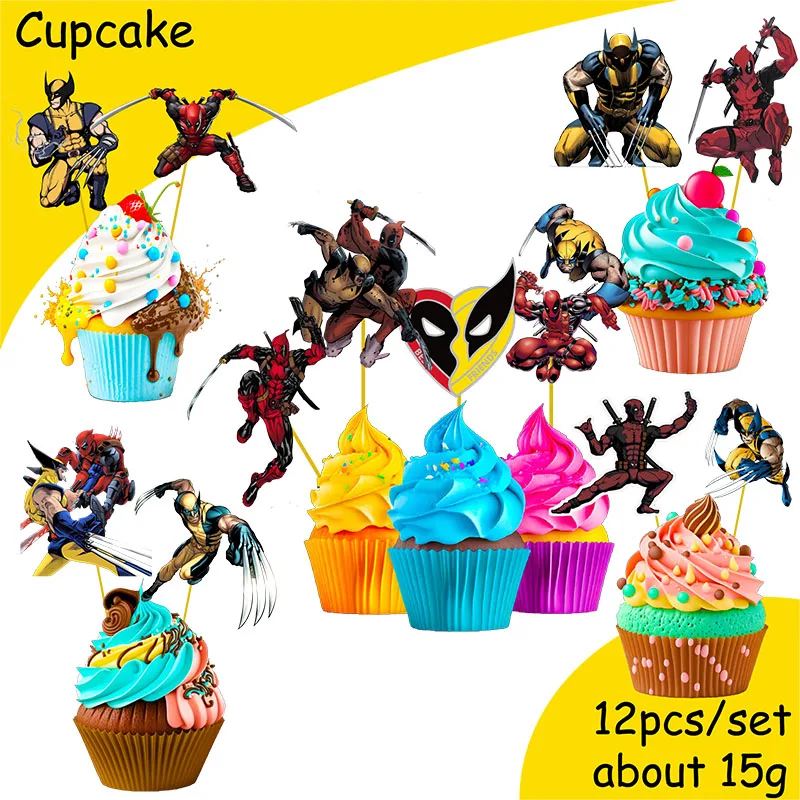 Deadpool WOLVERINE Birthday Party Decorations Balloon Sticker Honeycomb Spiral Cupcake Baby Shower Supplies for Kids