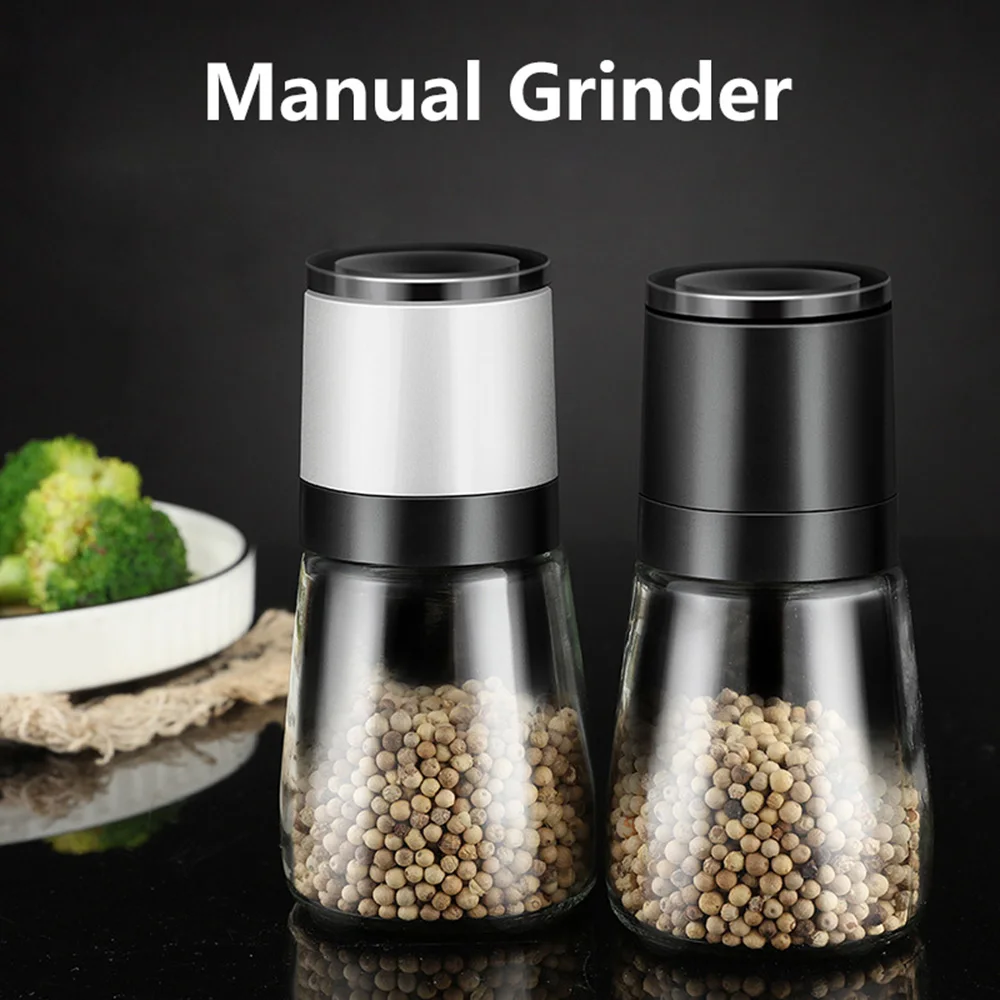 Salt And Pepper Grinder Refillable Pepper Jar With Adjustable Thickness Spice Box Kitchen Manual Grinder Spice Mill