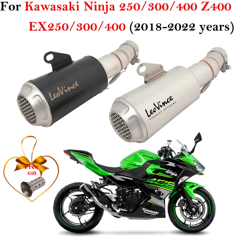 

For Kawasaki Ninja 400 250 300 Z400 EX400 EX300 EX250 2018 - 2022 Motorcycle Exhaust Escape With Mid Link Pipe Muffler DB Killer