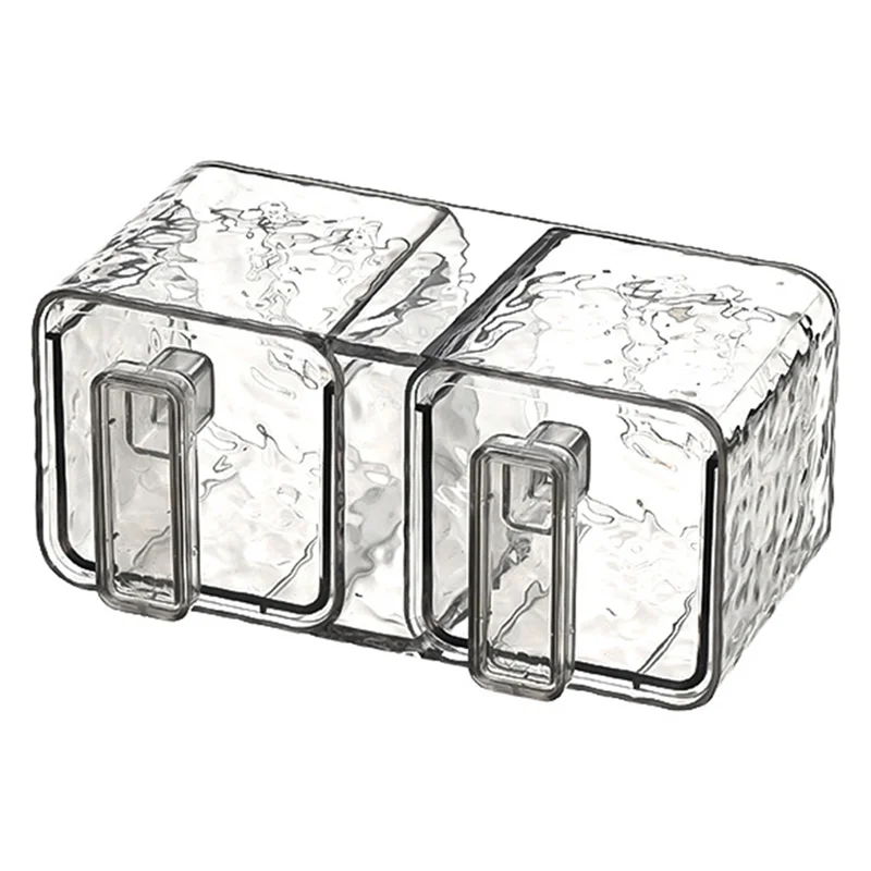 

A76X-Home Wall-Mounted Seasoning Box Kitchen Multi-Grid Integrated Seasoning Jar Seasoning Dustproof Storage Box