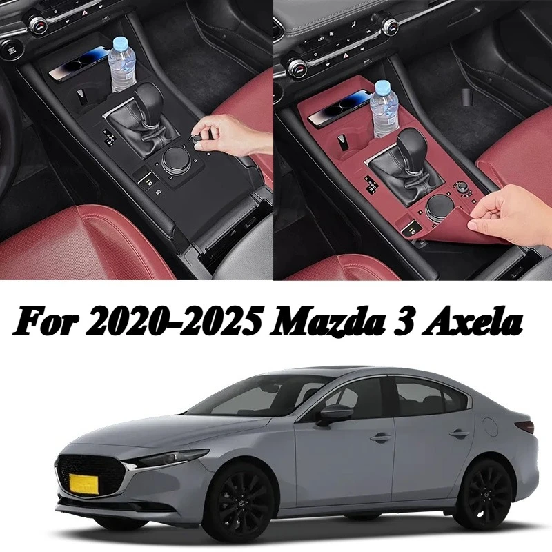 Pour Mazda 3 Axela 2020-2025, tapis de console centrale en silicone, boîte de rangement, housse de protection intérieure, accessoires de rangement