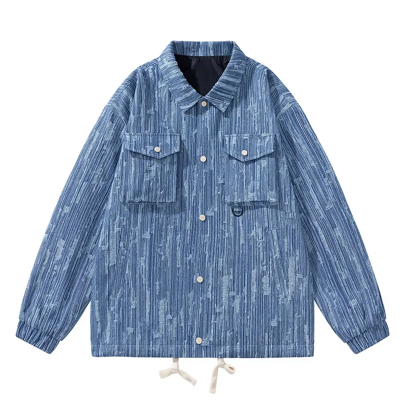 

Autumn New Lapel Couple Models Denim Jacket Casual Versatile Neutral Men'S Fashion High-End Slim