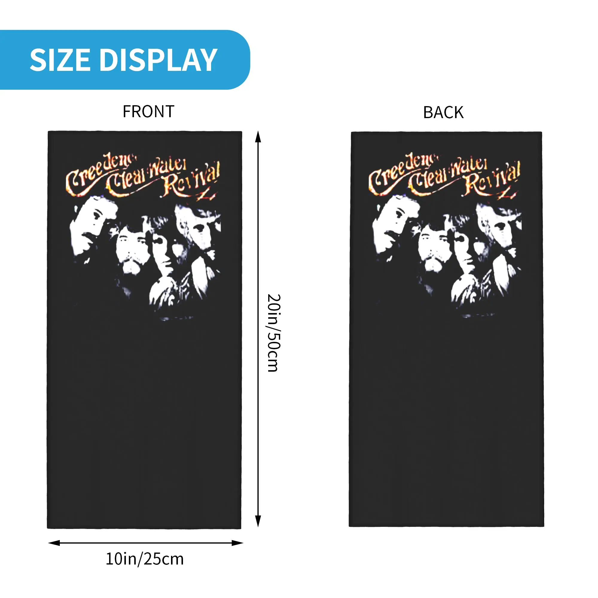 Creedence Clearwater Revival Rock Band Music Bandana Neck Gaiter Printed Magic Scarf Cycling Scarf Running Unisex Adult Winter