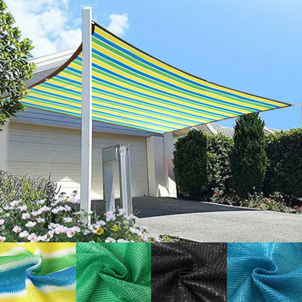 Multi Colored HDPE Sunshade Net, UV Protection, Outdoor Pergola, Sun Visor, Swimming Pool, Plant Sunshade Net