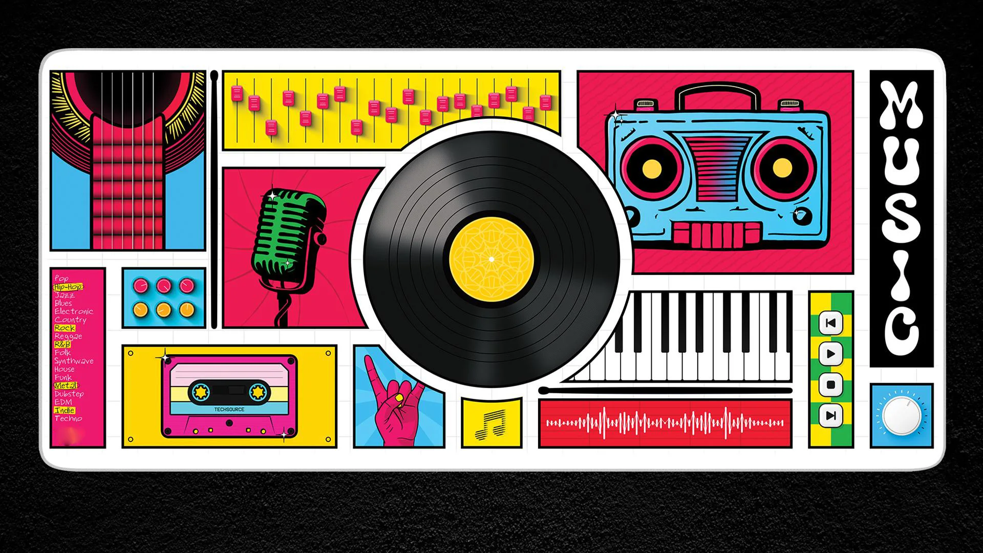 

Musical Instrument Mouse Pad,Musical Instrument Disc Desk Mat,Gaming Mats,Desktop Office Gaming Accessory,Keyboard Mat,Gamer Rug