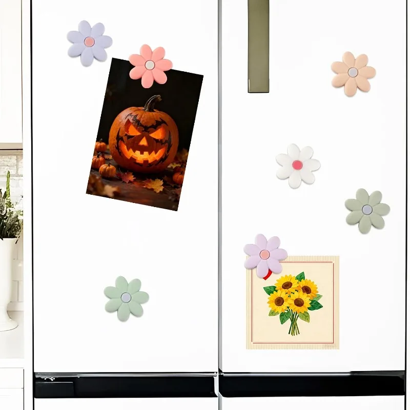 Silcone Flower Magnets Refrigerator - 7 PCS, 7 Color Locker Accessories Fridge Magnet Locker Decor, Cute Whiteboard Magnets, Locker Decorations