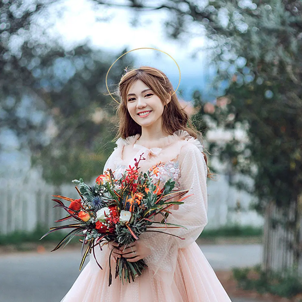 

Набор из 4 золотых шикарных ободков для волос: аксессуары для вечеринок и свадеб, изысканные головные уборы для девочек