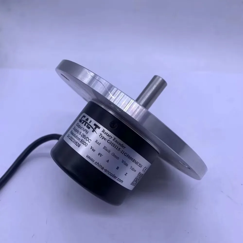 GHS115 Series Large Flange Plate Incremental Encoder 11mm Shaft NPN Output 500-5000PPR Optional for CNC Motor