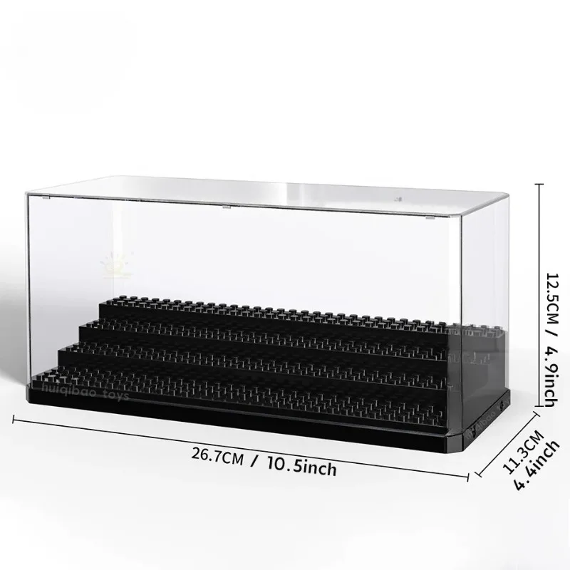 Building block doll exclusive display box transparent dust cover small particles large capacity storage display.