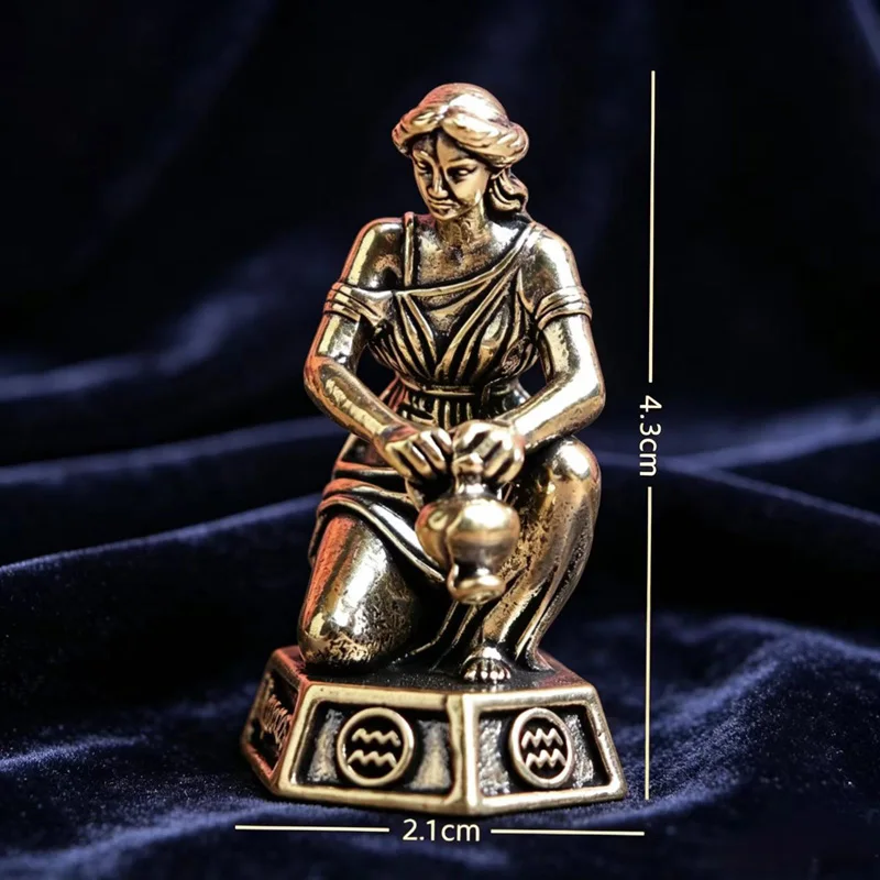 Handgefertigte Messing-Sternzeichen Vintage-Konstellationsstatuen Zwölf Sternzeichen Kreative Desktop-Kunsthandwerke Ornamente Geschenkidee – Detail 9