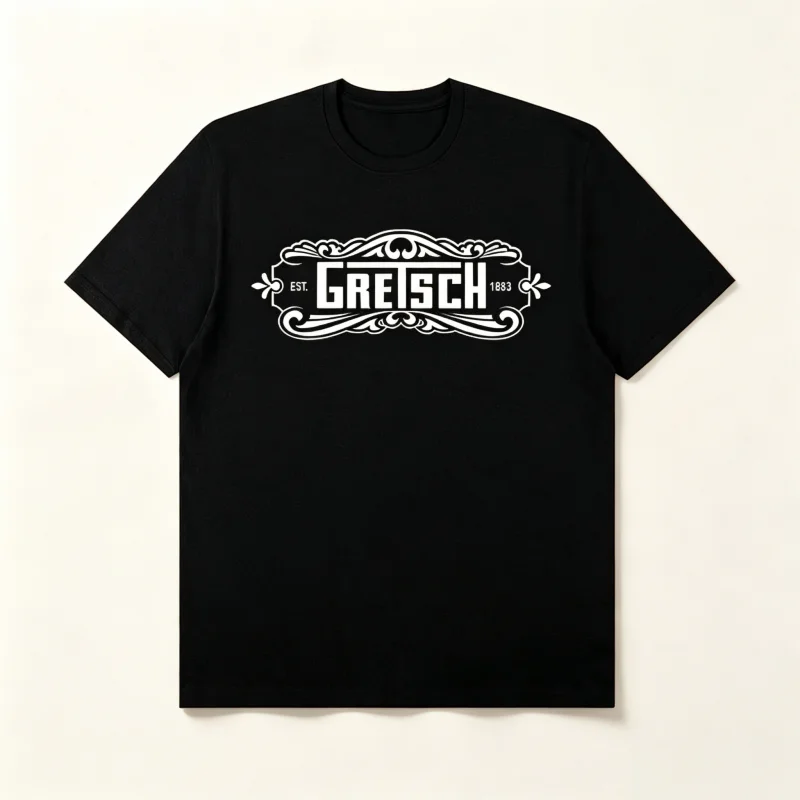 Gretsch Guitar Instrument Print Men's and Women's T-shirt Pure Cotton Rock Band Y2K Practice Clothes Casual Couple T Shirt Tops
