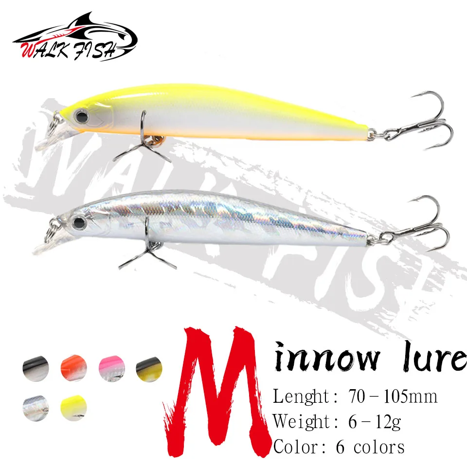 WALK FISH Suspending Minnow 6g 9g 12g Artificial Hard Megabass Bait Wobblers Tackle Fishing Lure Pesca Magnet System Bass Lure