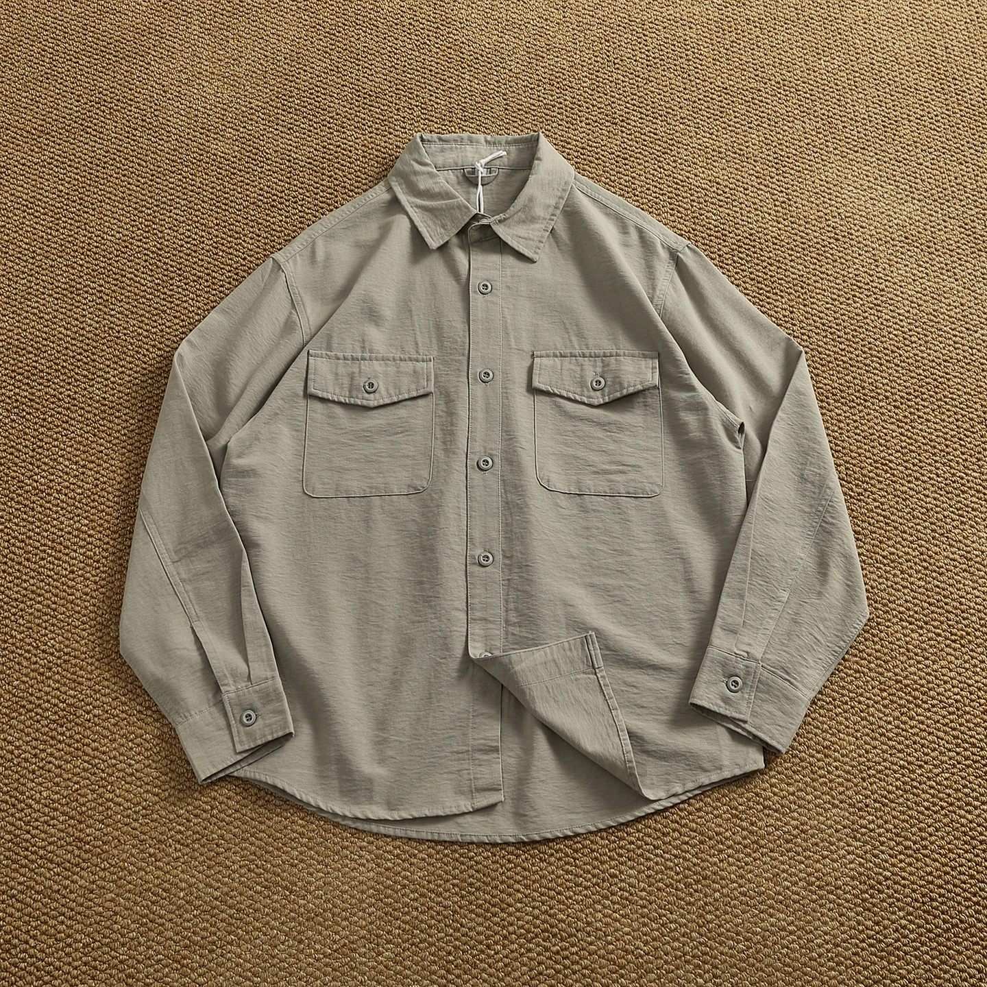 

Heavyweight Men's Work irt Spring Autumn Thi Loose Double ket Casual irt Outdoor Functional Sle Long Sve Button up