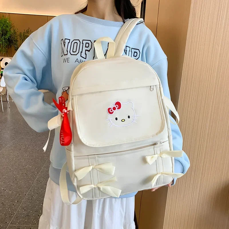 

Hello Kitty Butterfly Schoolbag Women's Large Capacity Backpack Elementary School Student Cartoon Double Back Sanrio Schoolbag