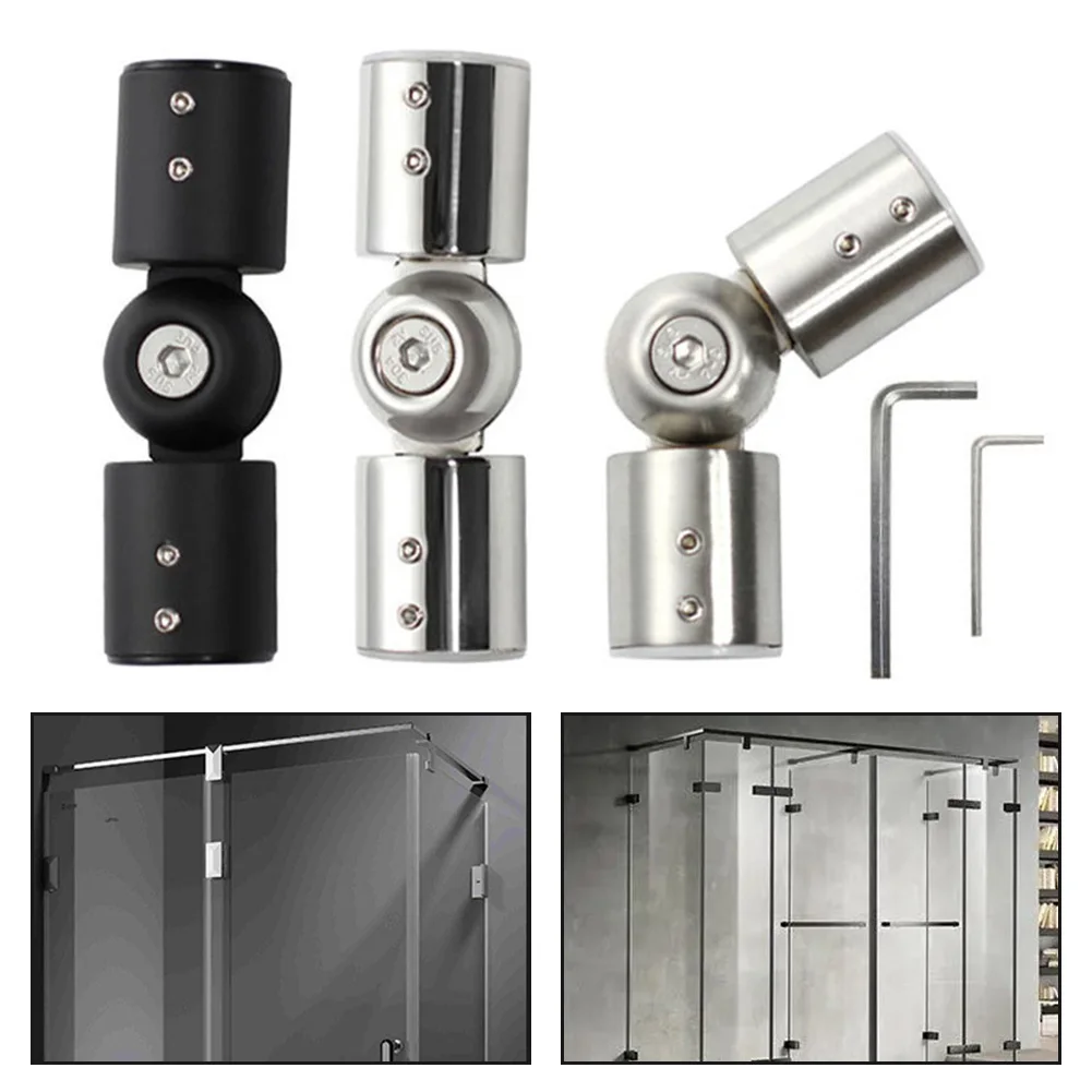 Adjustable Rod Corner Connector Elbow Connector Bathroom Shower Room Curtain Rod Connector Fastener Shelf Fixing Hardware  ﻿