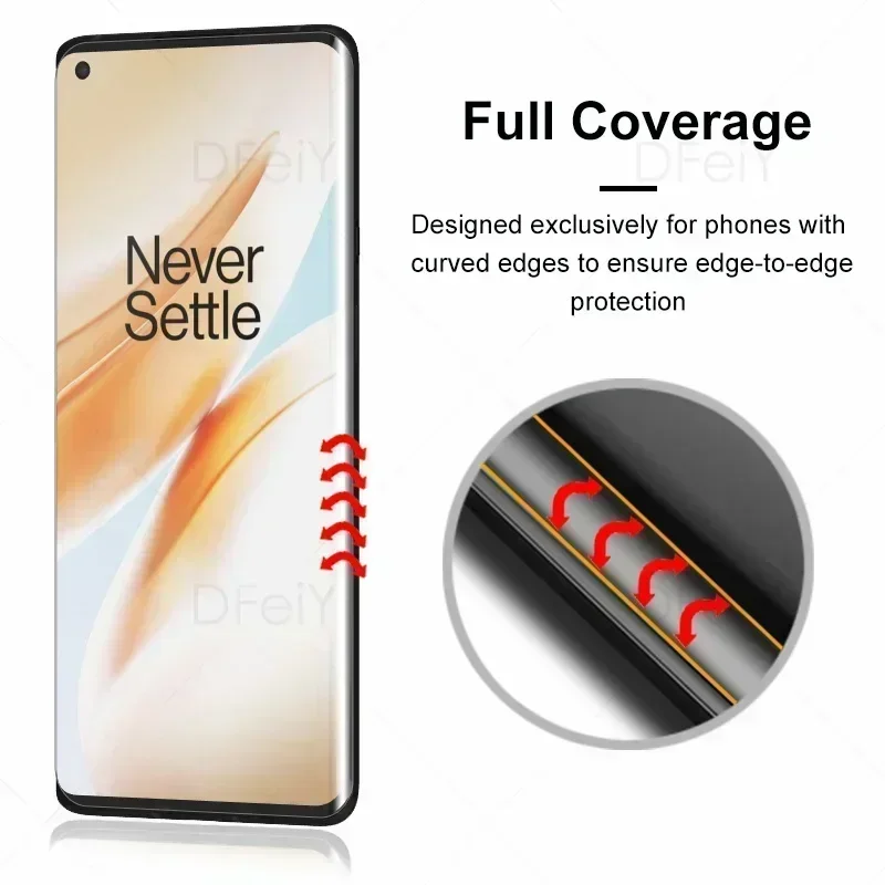 Cristal UV para OnePlus 8 Pro, Protector de pantalla UV de cobertura completa, película de vidrio templado para OnePlus 8 7 Pro