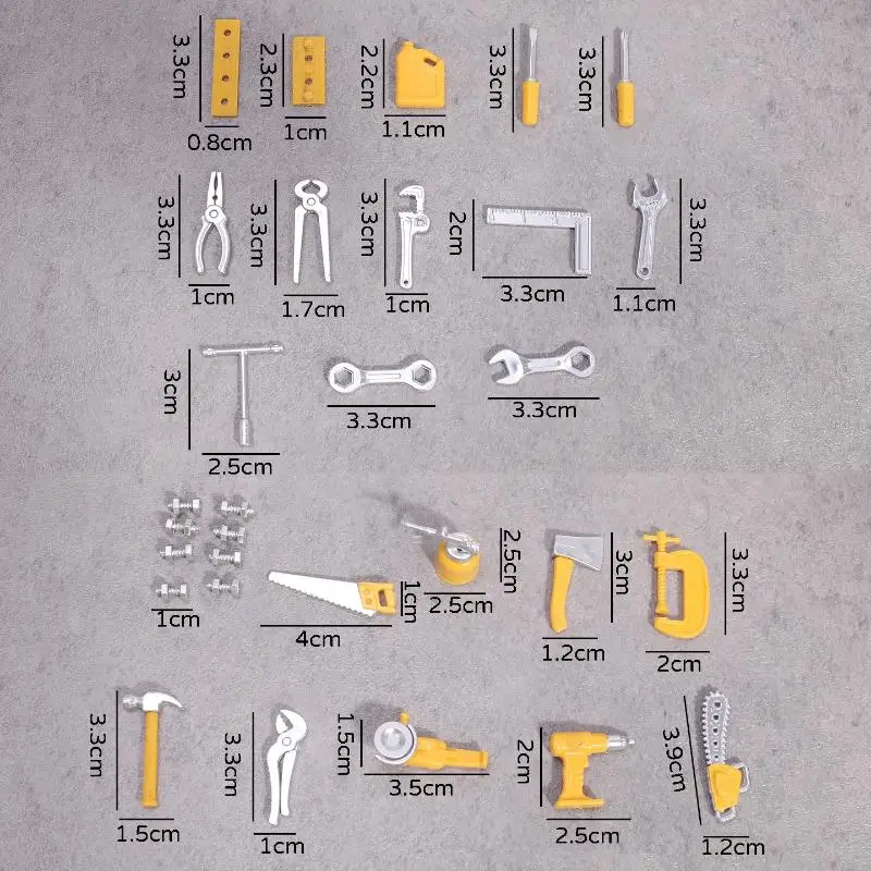 .New Sale.30Pcs 1/12 Scale Dollhouse Workshop Accessories Realistic Miniature Tool Set For DIY Diorama Scene Decoration