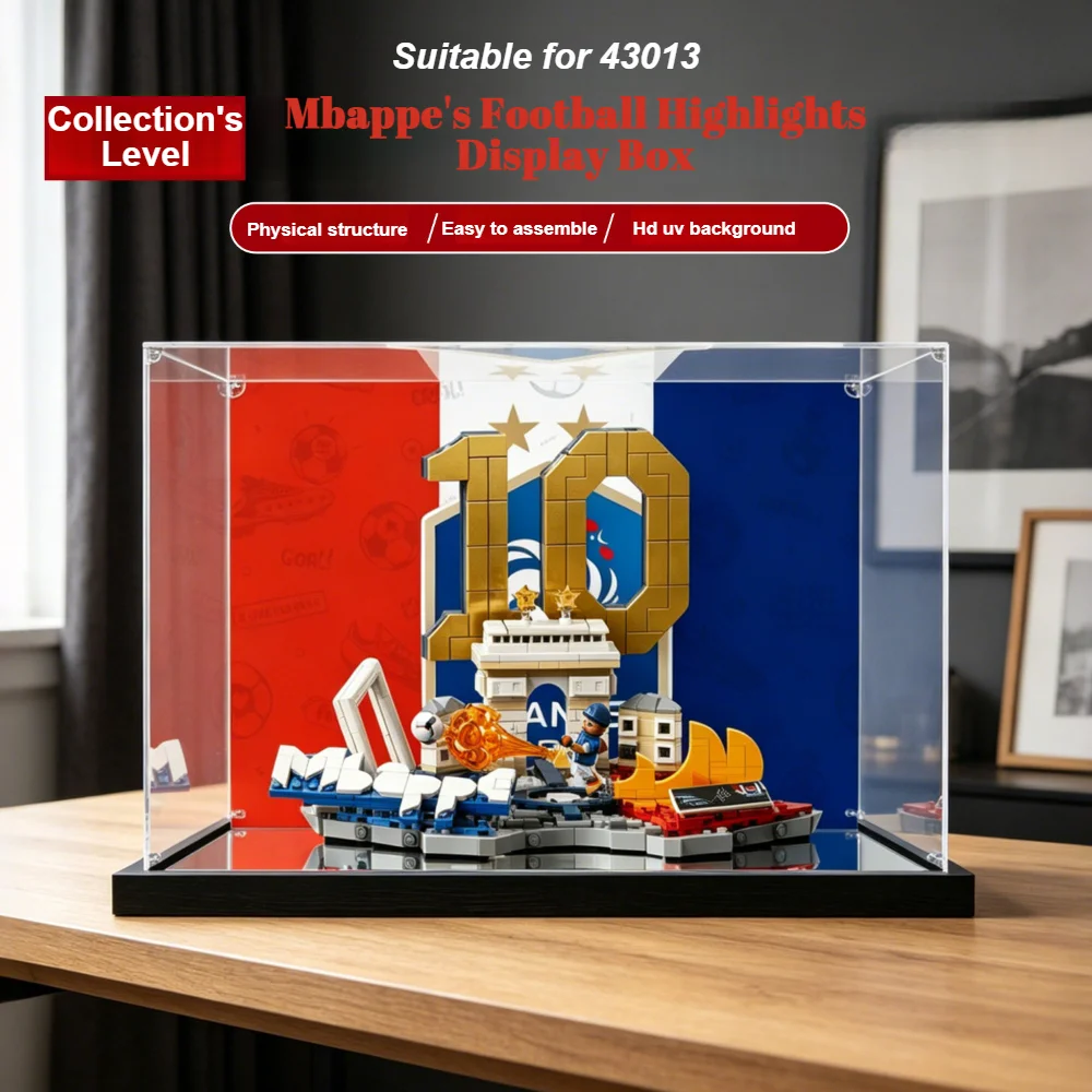 

New 3mm Dustproof Display Box for lego 43013 Football Highlights Model Display Case Storage Box Organizer(Lego Set not Included)