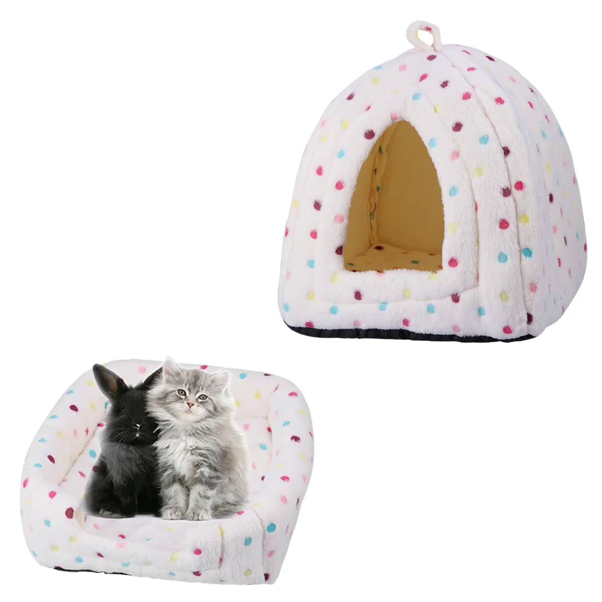

Cave Cat Dog Bed Dog Accessories For Small Medium Pets Warm Short Tent Nest Cozy Sleeping Winter Pet Supplies