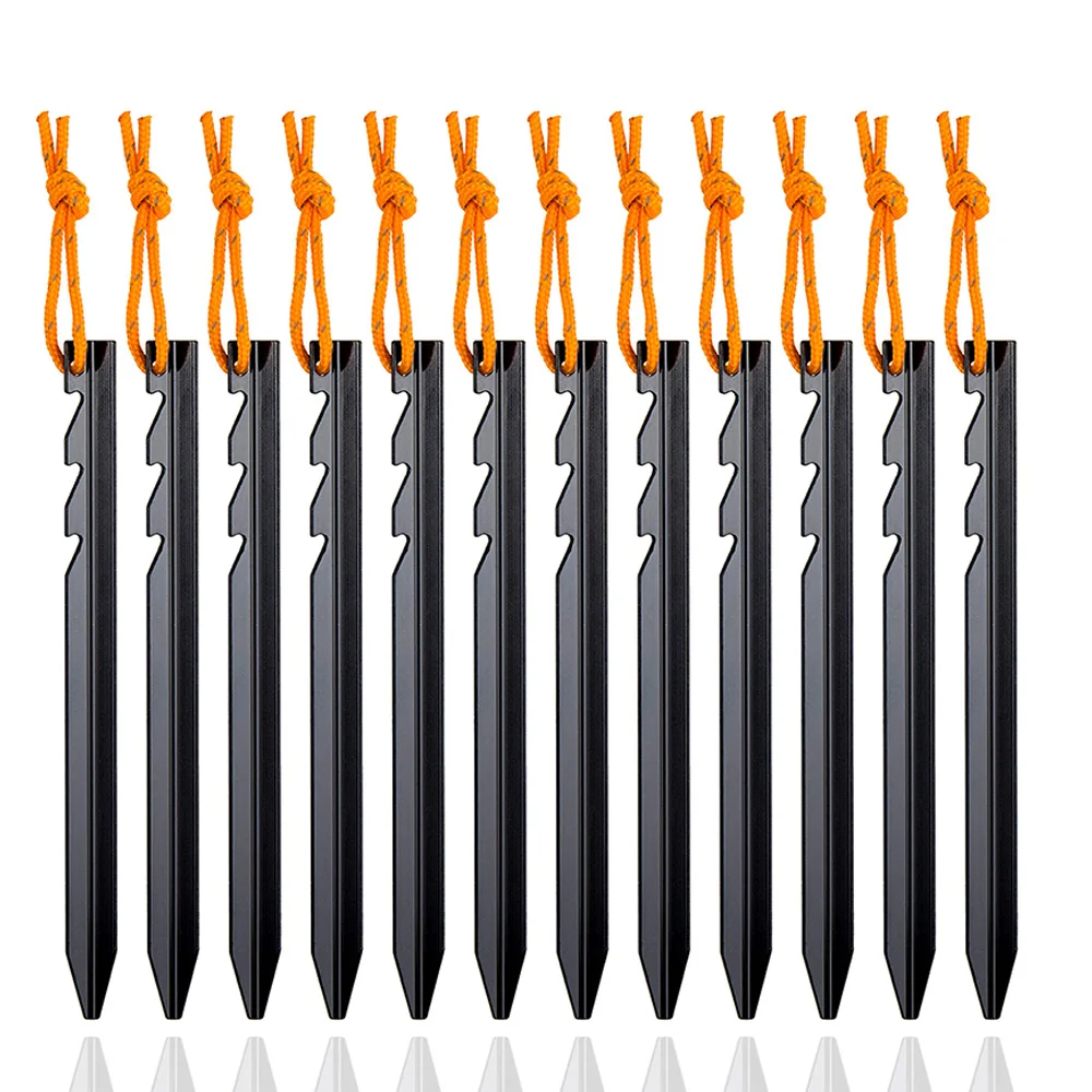 12 Teile/los 18 cm Aluminium Legierung Zelt nimmt Heringe Heavy Duty Reise Outdoor Camping Zubehör Plane Ultraleicht Nägel Boden Peg