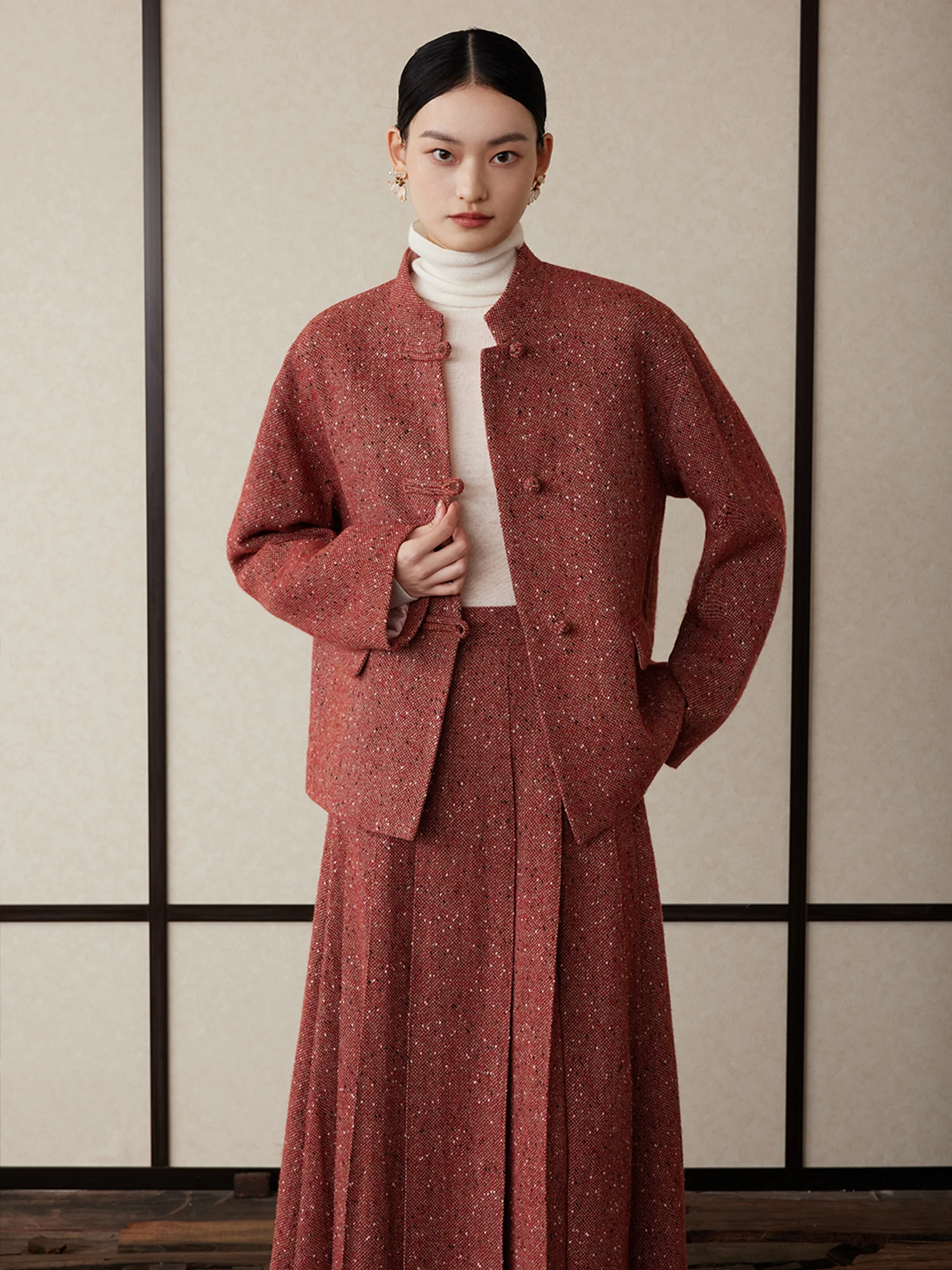 

Retro Sle QiYunLinyun Women's Cotton Jaet with Turn-down Collar And Embroidered Buttons Winter Faion ort Coat