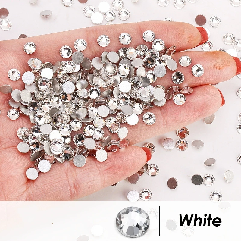 Super Quality Glitter Gems SS4-SS20 Flatback Stones Clear Crystal Non Hotfix Rhinestones Nail Art Decoration Rhinestones