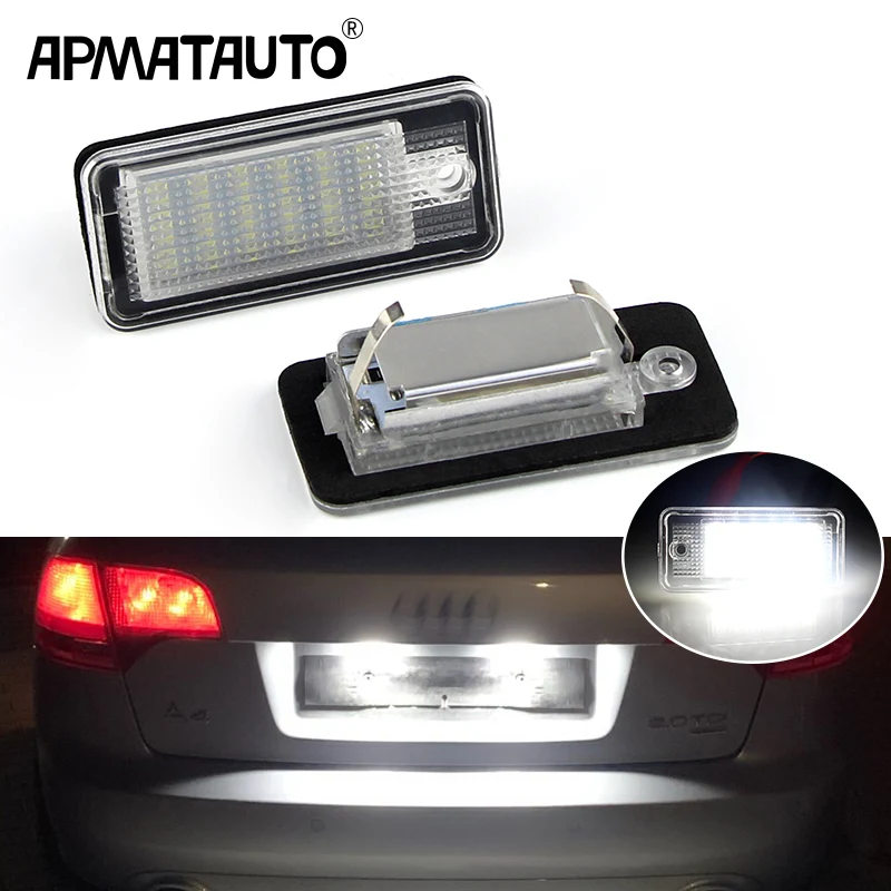 

2PC Canbus Led License Number Plate Lights Bulb White For Audi A4/S4 (B6 & B7) 2001-2008,A6/S6 C6 (4F) 2005-2009,A8/S8 2003-2007