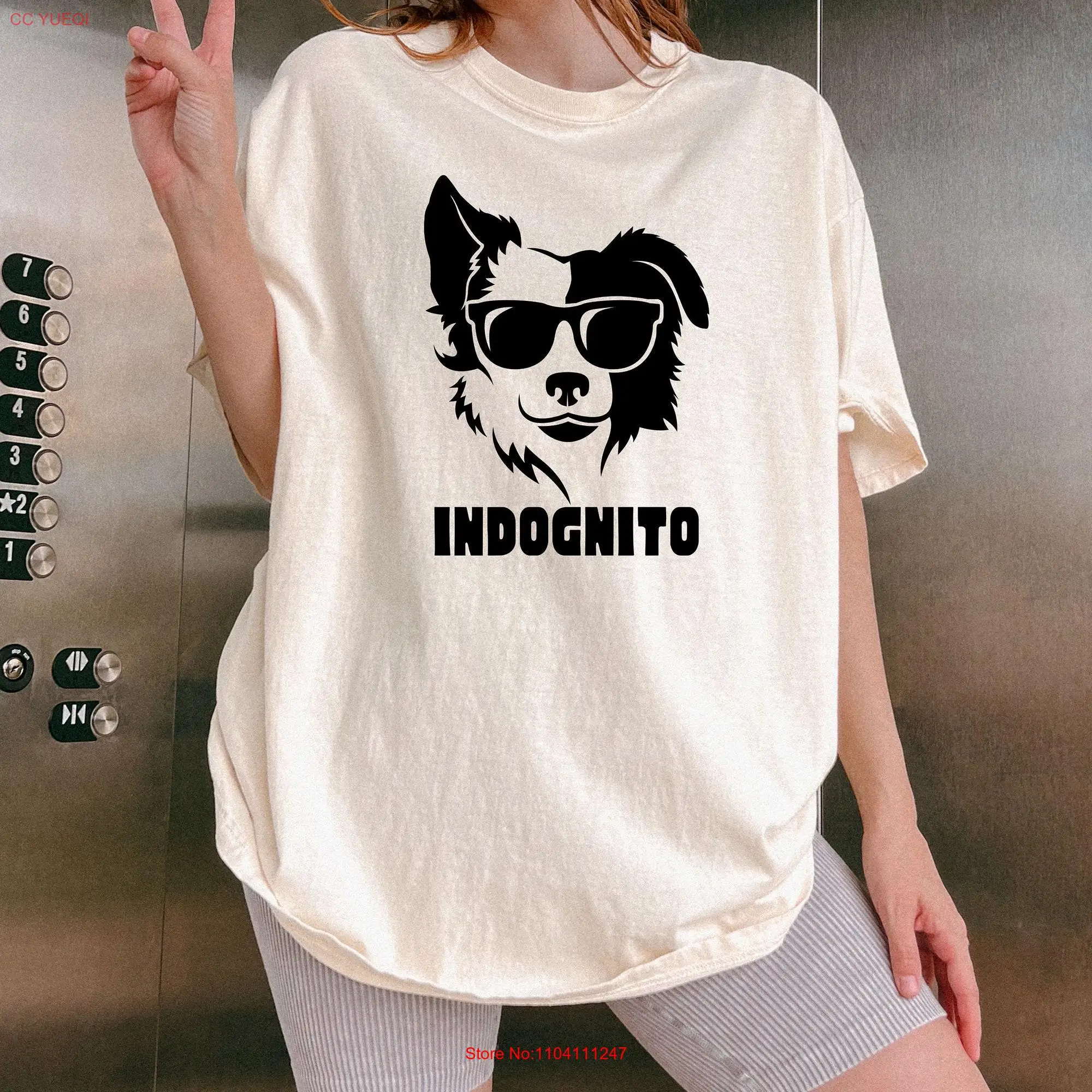 Indognito Incognito Australian Shepherd Aussie Funny Sunglasses Heavy Weight Comfort Colors T Shirt long or short sleeves