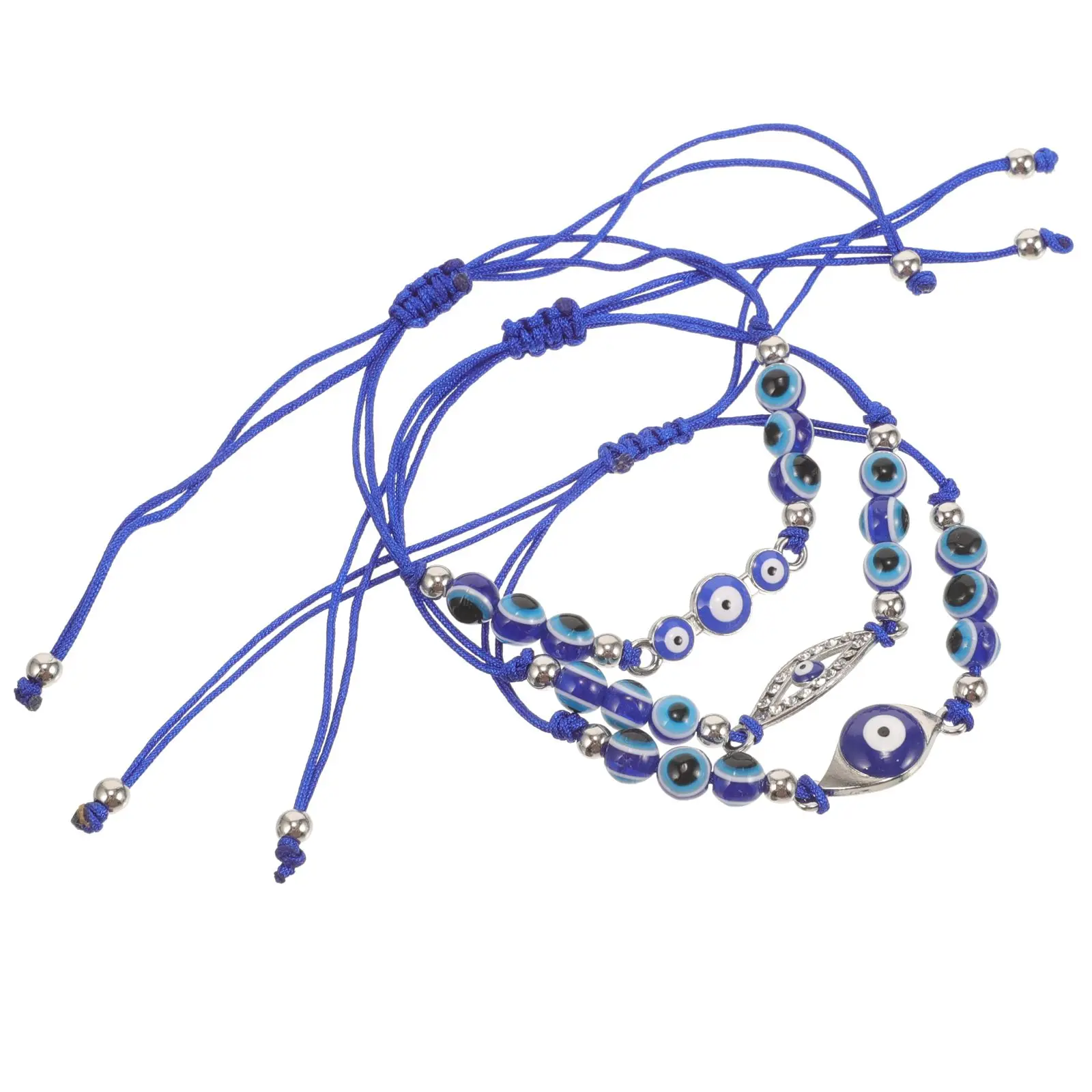 

3 Pcs Evil Eye Bracelet Blue Beaded Charms for Men Women Party Accessories Protection Jewelry Trendy Bracelets