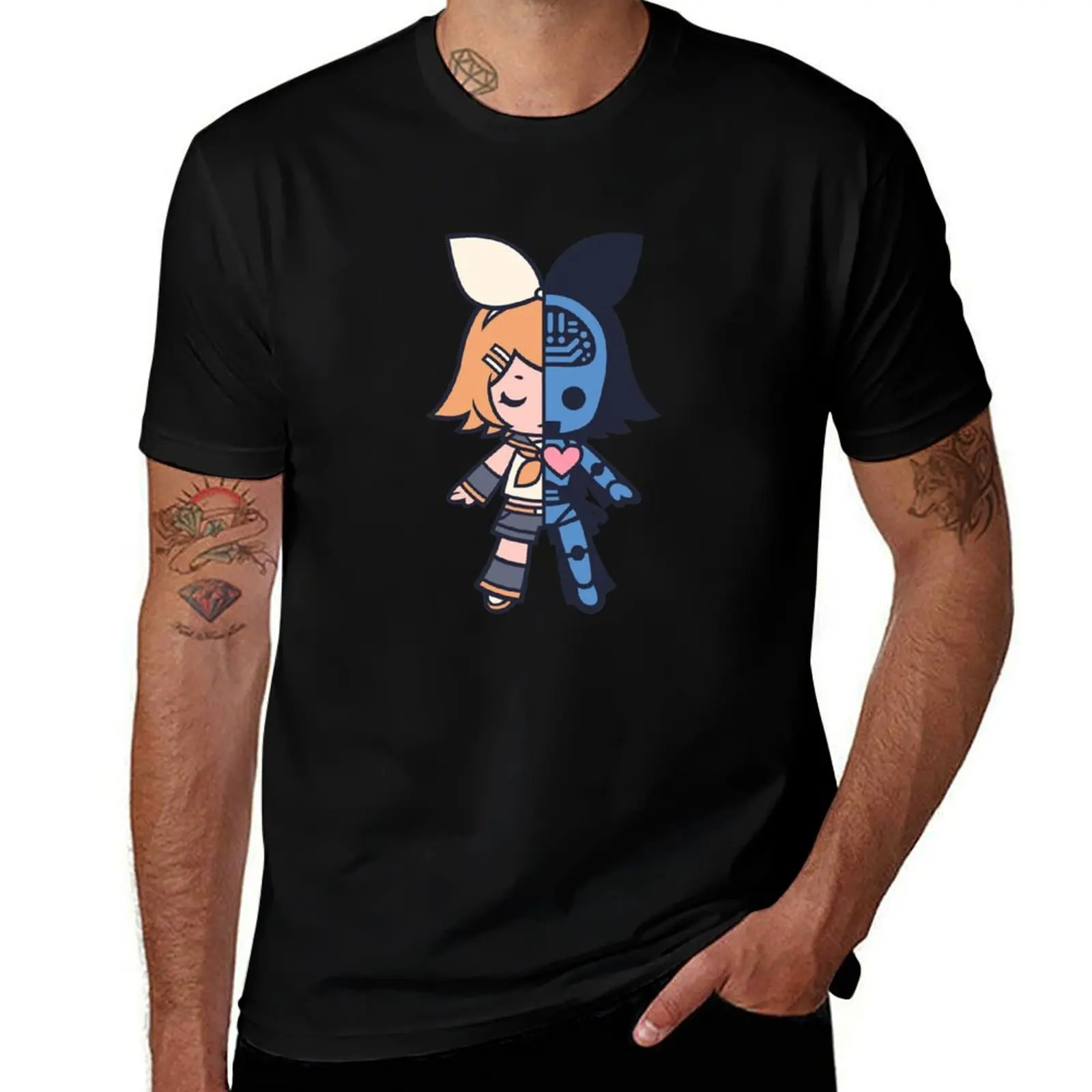 

Kagamine Rin Kokoro Chibi T-Shirt vintage topping mens graphic t-shirts big and tall